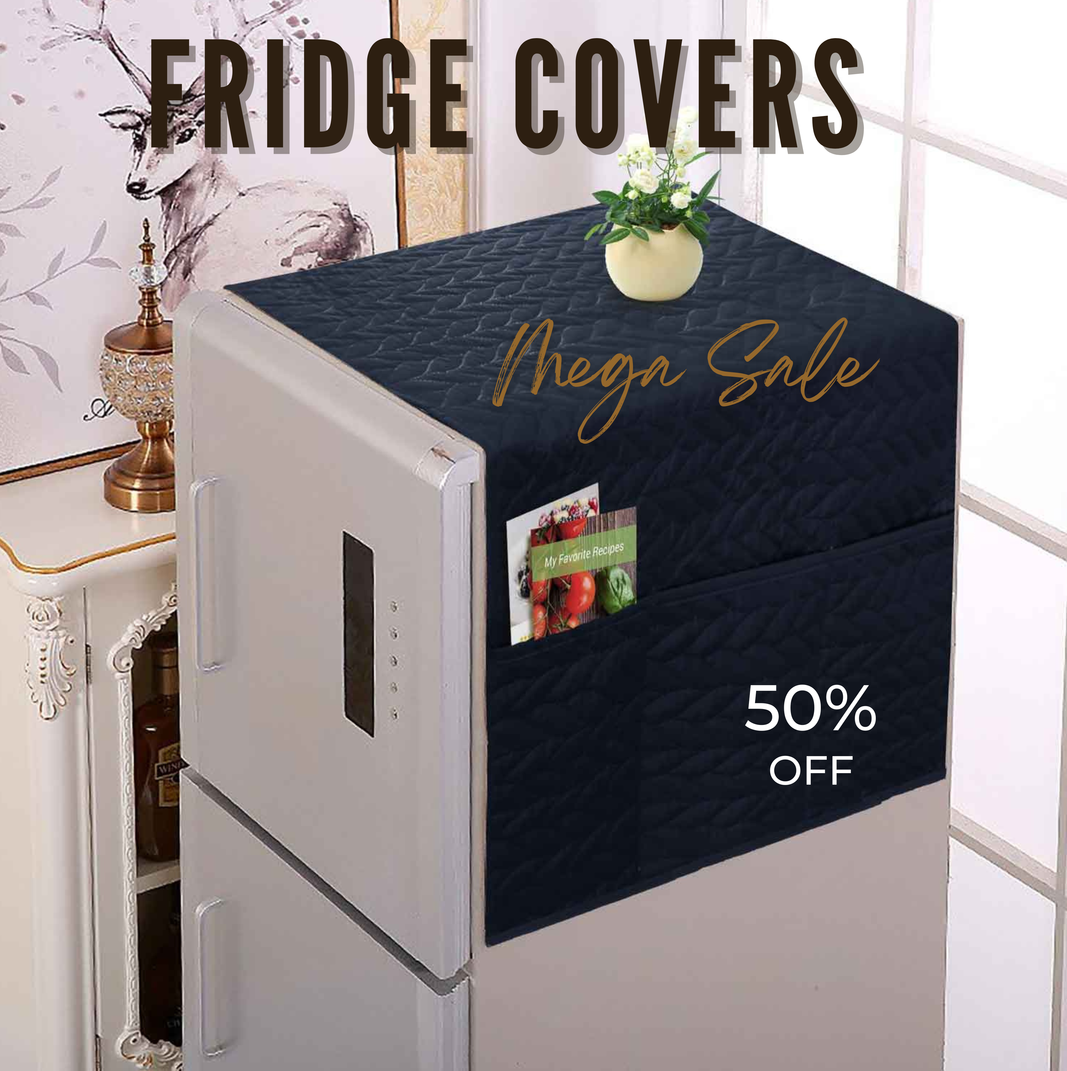 FridgeGuard-Ultrasonic Punched Quilted Fridge Cover