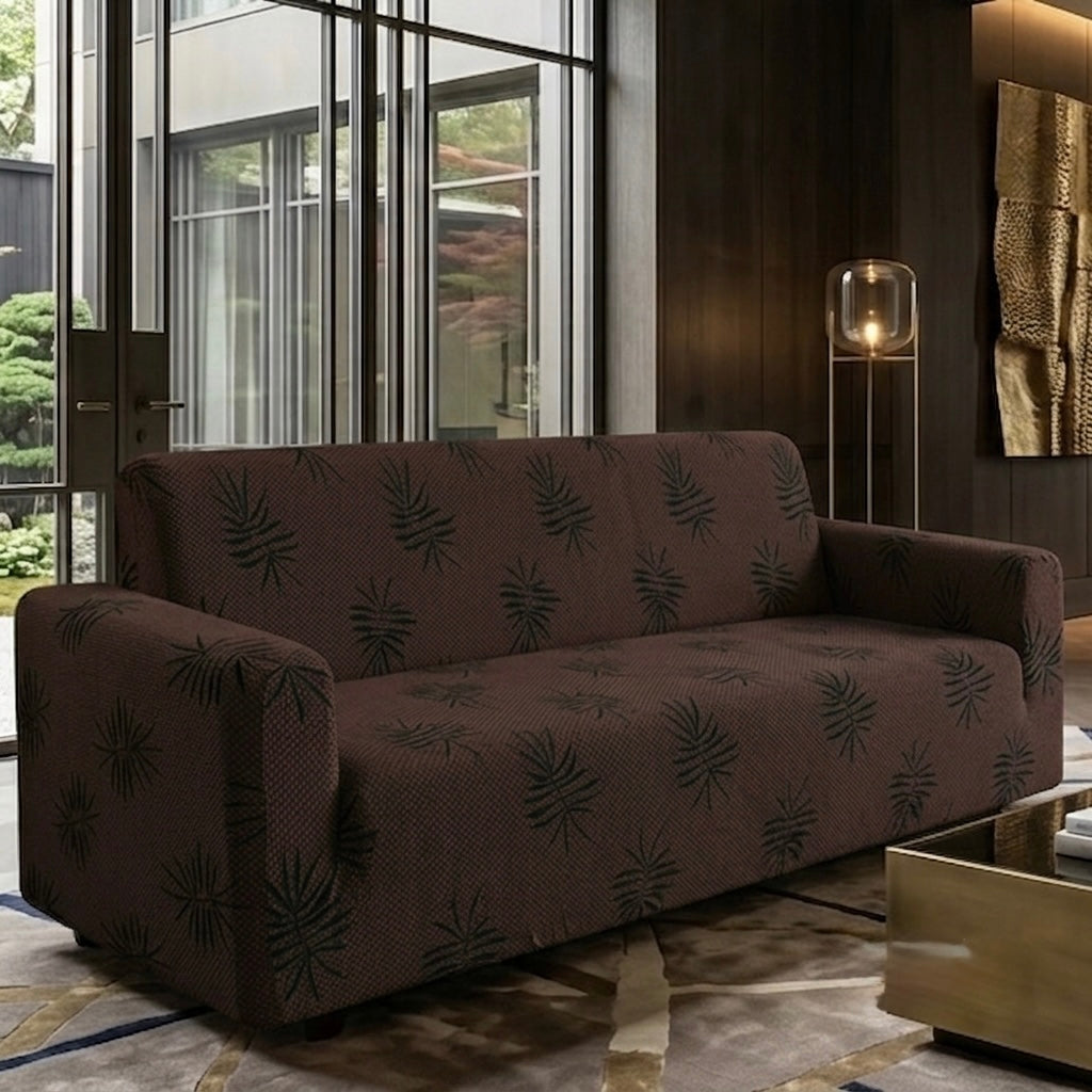 Textured Palm Leaf Sofa Cover – Premium Micro Fabric | 6 Colors, 4 Sizes