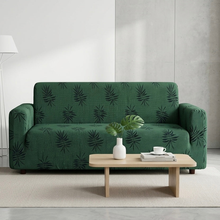 Textured Palm Leaf Sofa Cover – Premium Micro Fabric | 6 Colors, 4 Sizes