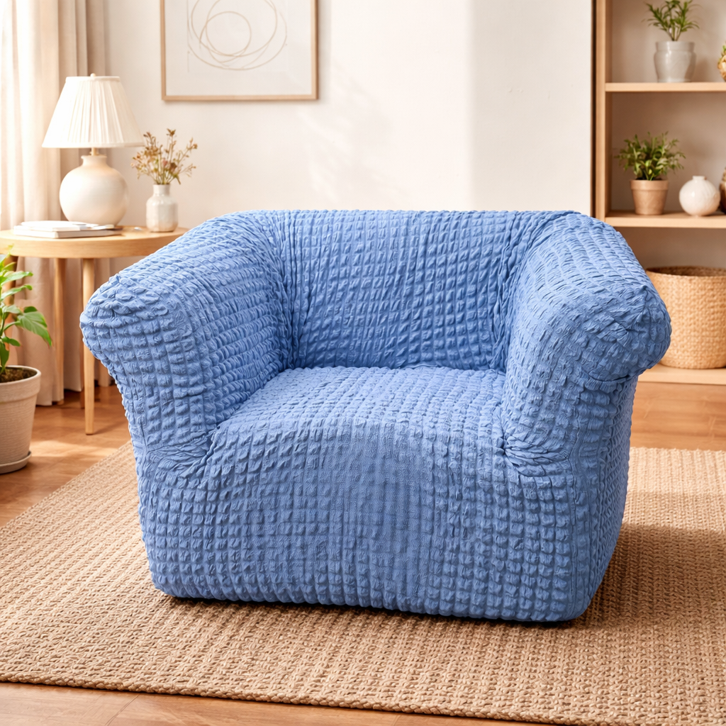 Original Seersucker Sofa Cover with Ruffle Hemline Stretch || Prime Homdecor || Exclusive Edition || First Time Available in Pakistan