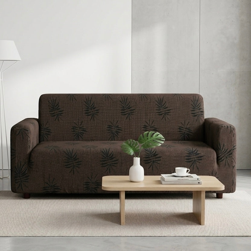 Textured Palm Leaf Sofa Cover – Premium Micro Fabric | 6 Colors, 4 Sizes