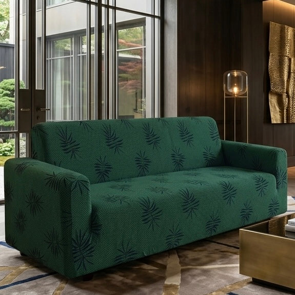 Textured Palm Leaf Sofa Cover – Premium Micro Fabric | 6 Colors, 4 Sizes