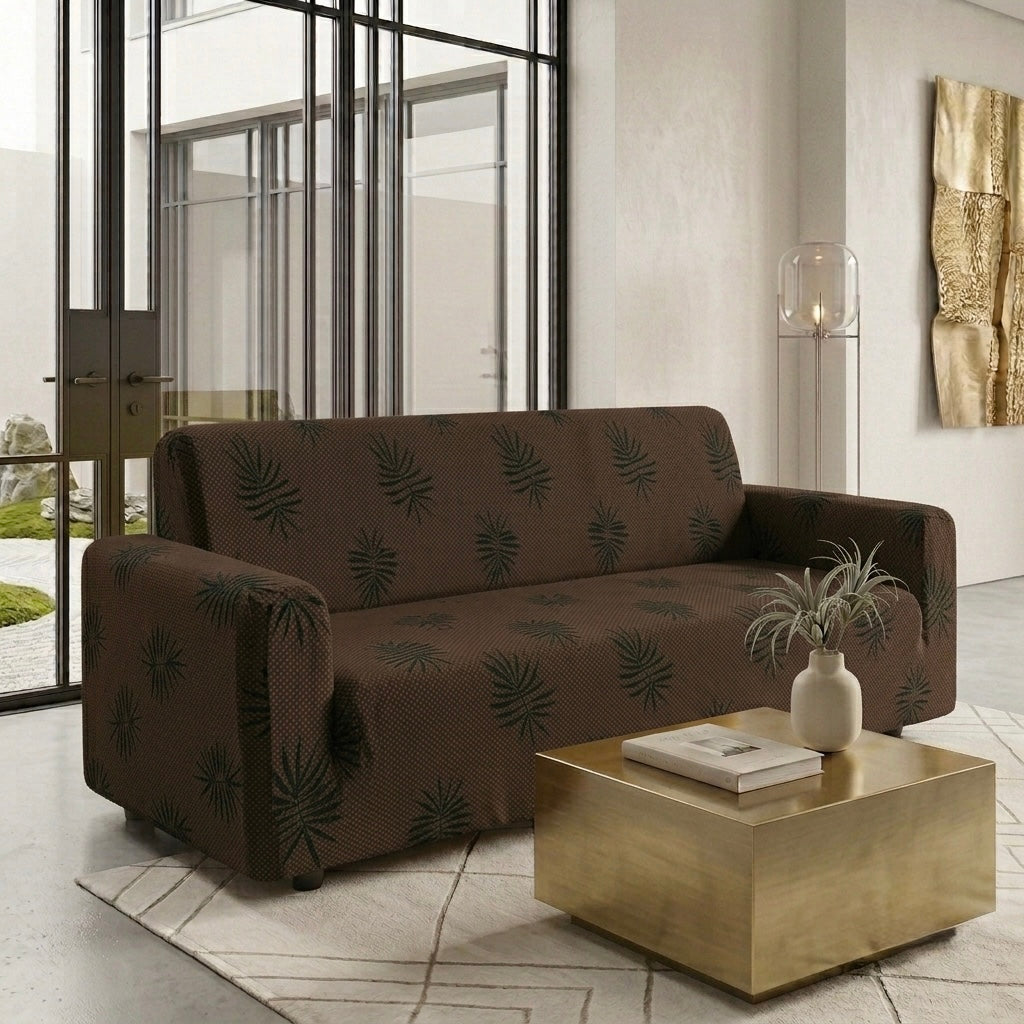 Textured Palm Leaf Sofa Cover – Premium Micro Fabric | 6 Colors, 4 Sizes