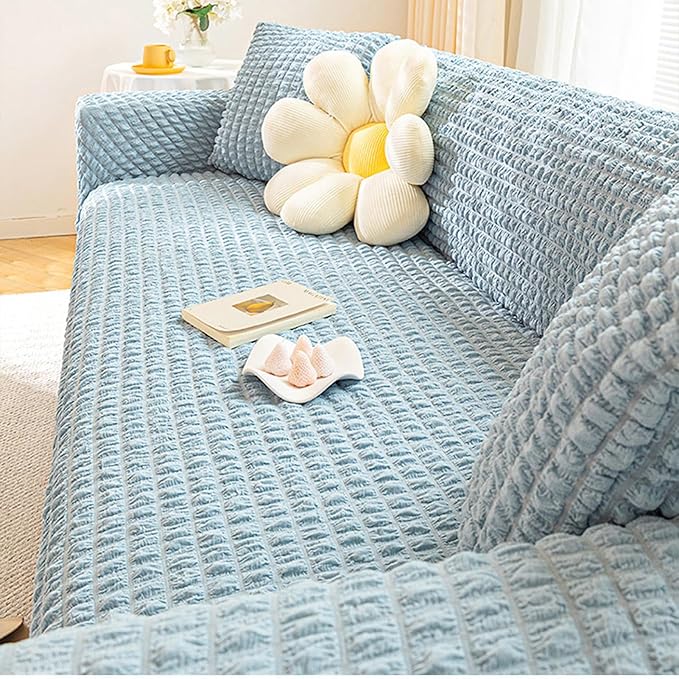 Original Seersucker Sofa Cover with Ruffle Hemline Stretch || Prime Homdecor || Exclusive Edition || First Time Available in Pakistan