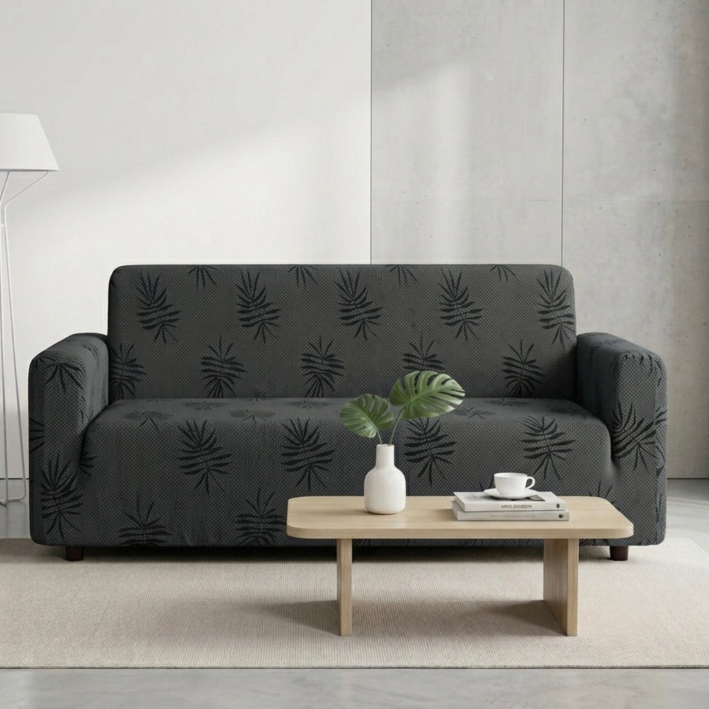 Textured Palm Leaf Sofa Cover – Premium Micro Fabric | 6 Colors, 4 Sizes