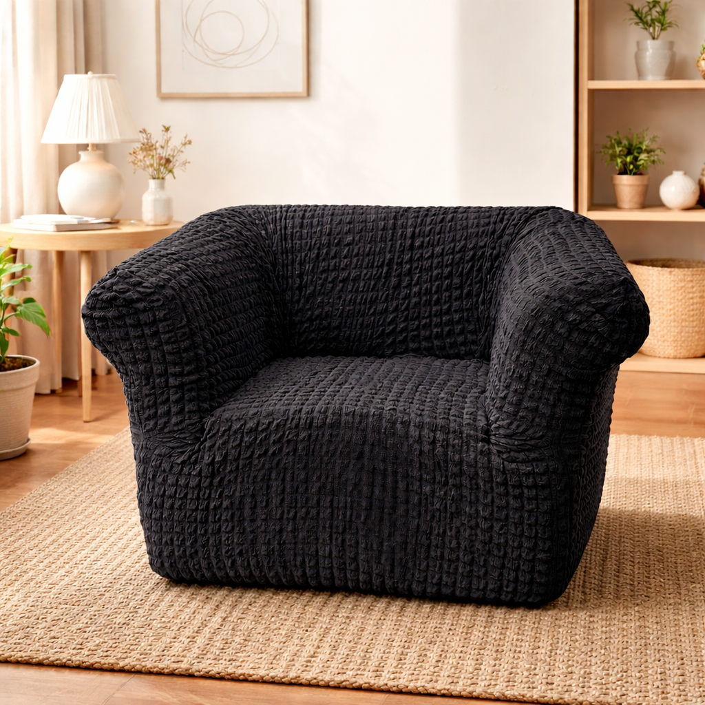 Original Seersucker Sofa Cover with Ruffle Hemline Stretch || Prime Homdecor || Exclusive Edition || First Time Available in Pakistan