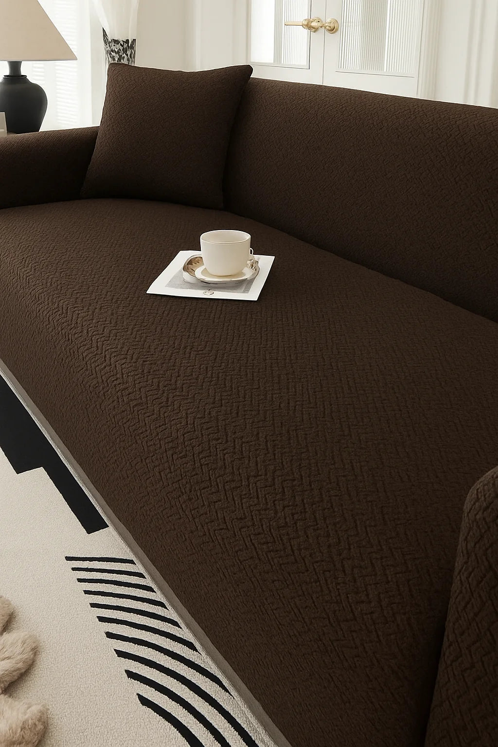 Stripe Pattern Jacquard Velvet Sofa Covers