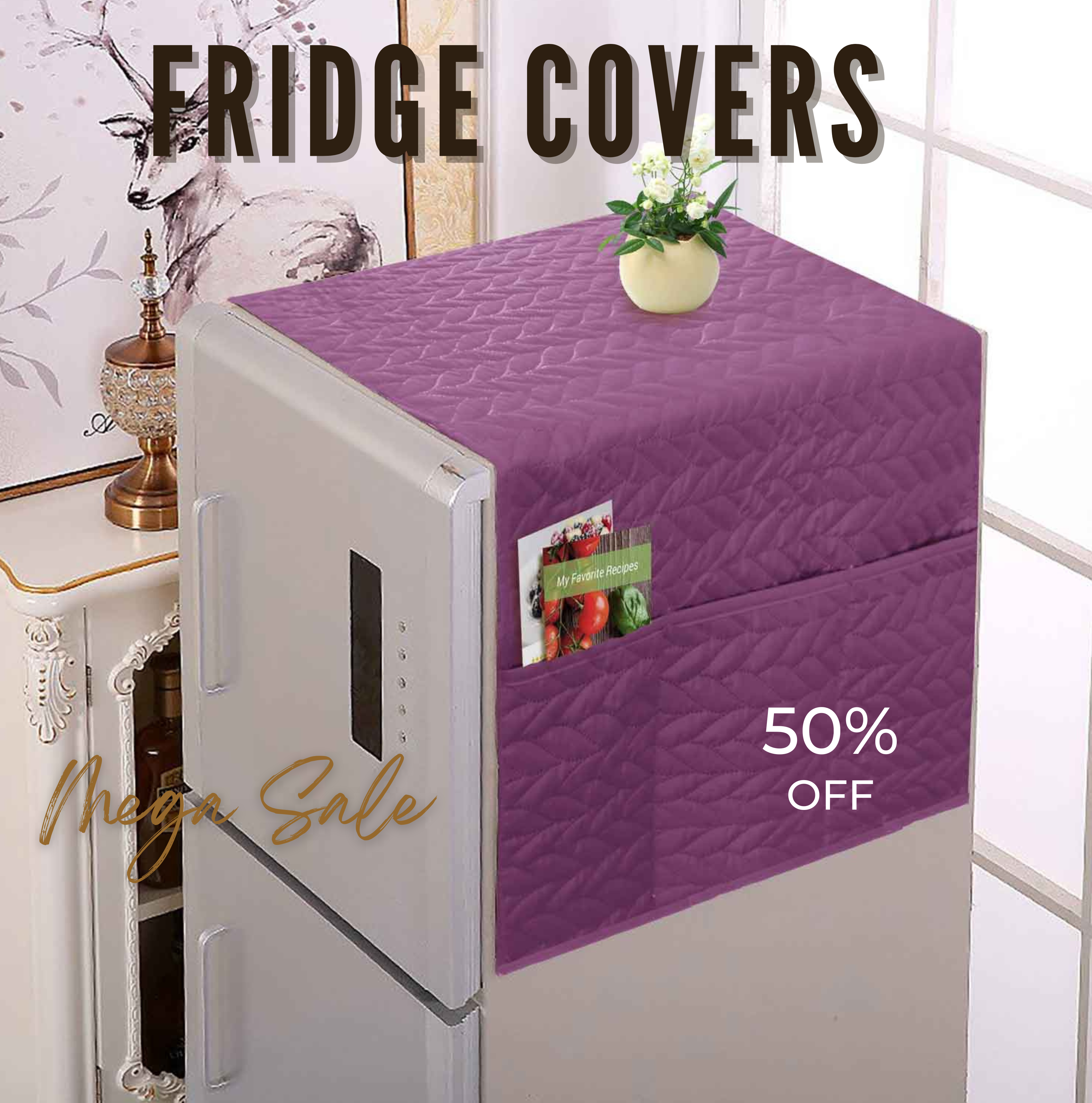 FridgeGuard-Ultrasonic Punched Quilted Fridge Cover
