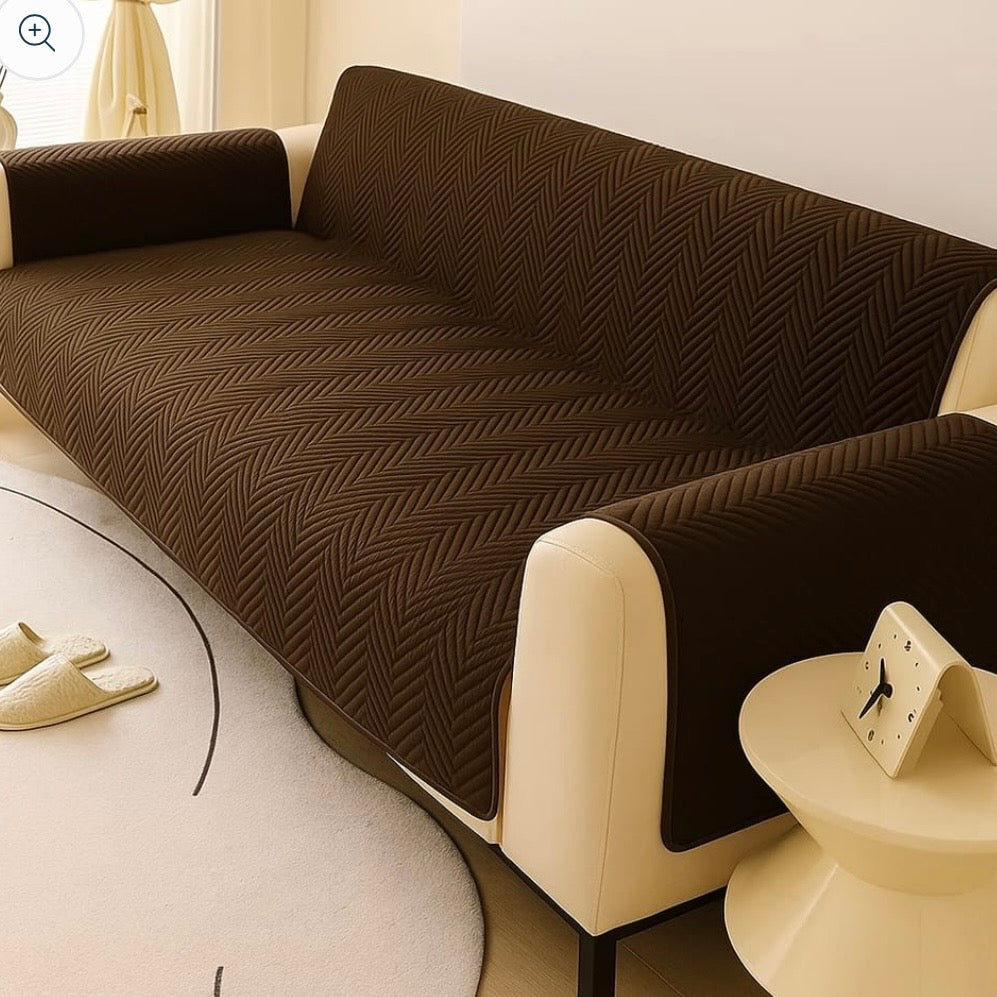 All-New Wave Pattern Ultrasonically Punched Quilted Microfiber Sofa Protector