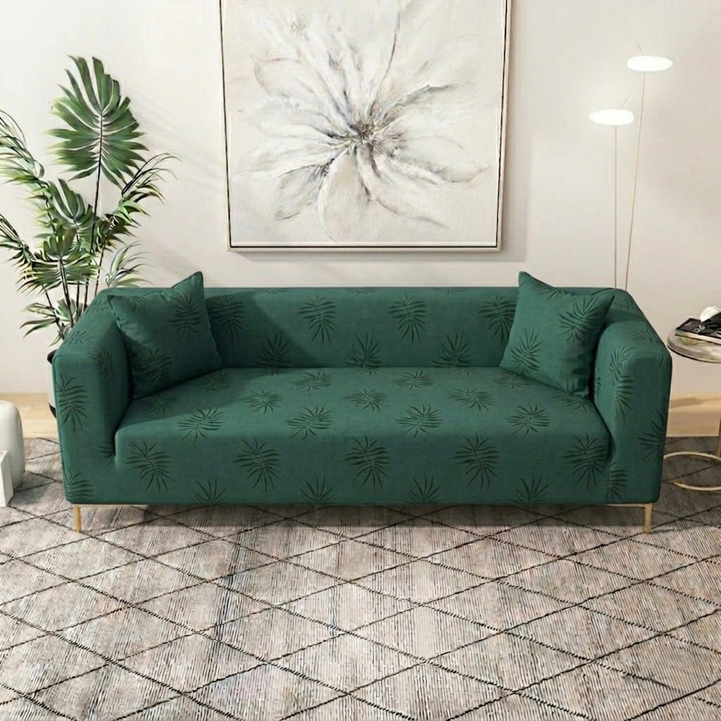 Palm leaf sofa cover in mustard color - exclusive design available only at Prime Homdecor Pakistan