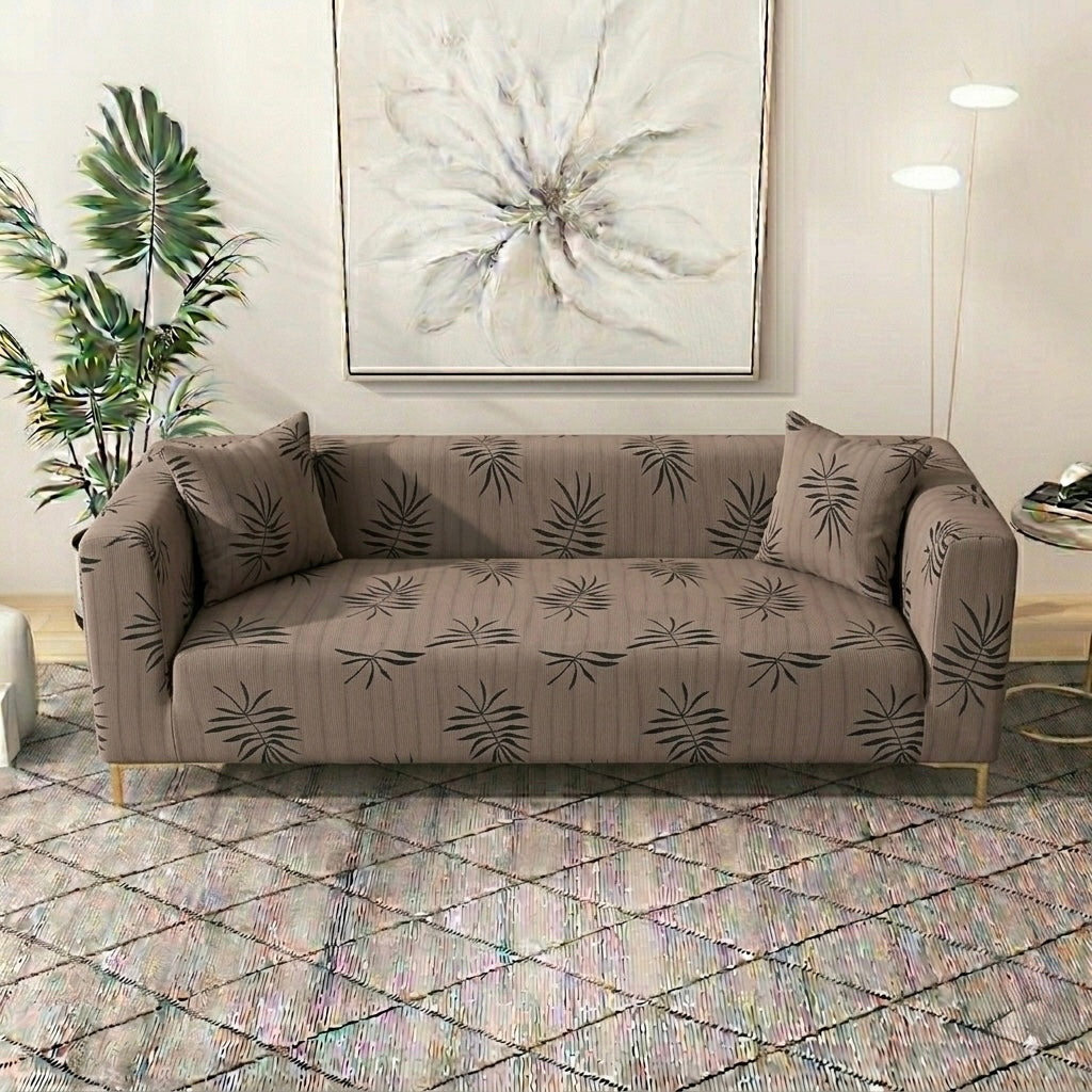 Textured micro sofa cover in gray color - breathable anti-slip sofa slipcover for 5 6 7 seater