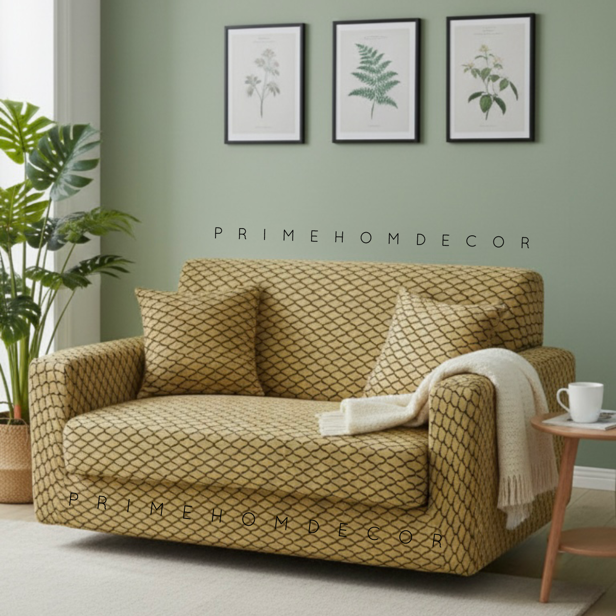 🦋  Black Butterfly Texture Sofa Covers – New Arrival - Fitted Style