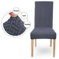 Ticked Jacquard Style Velvet Touch Dining Chair Covers